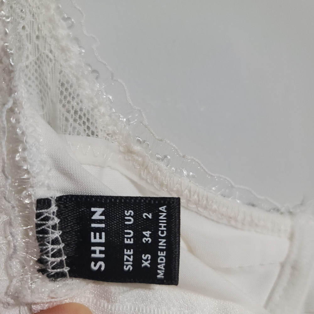 SHEIN White‎ Lace Bustier Top XS Corset - Picture 2 of 3